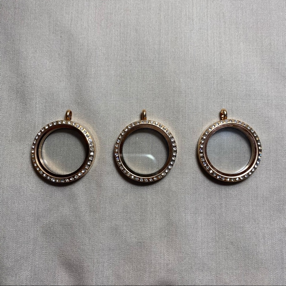 Origami Owl NEW Large Rose Gold Locket w/Crystals